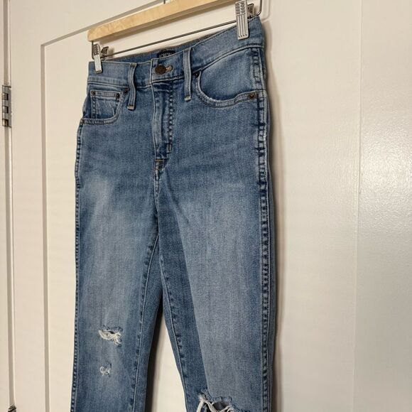 J Crew Jeans Womens 25P Blue High Rise Waist Classic Vintage Distressed Denim - Picture 4 of 14